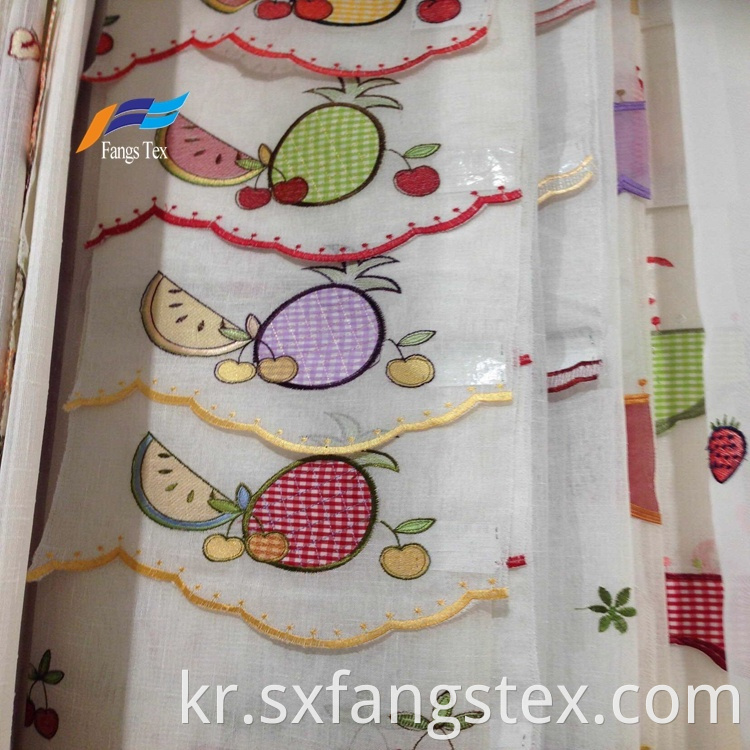 Wholesale Floral Embroidered Polyester Sheers Curtain Fabric 2